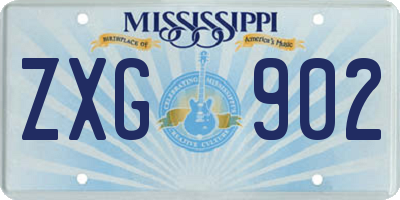 MS license plate ZXG902