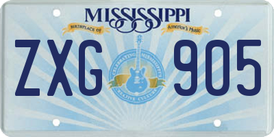 MS license plate ZXG905