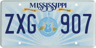 MS license plate ZXG907
