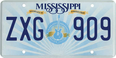 MS license plate ZXG909