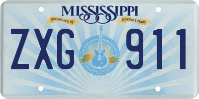 MS license plate ZXG911