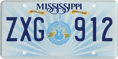 MS license plate ZXG912