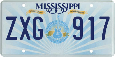 MS license plate ZXG917