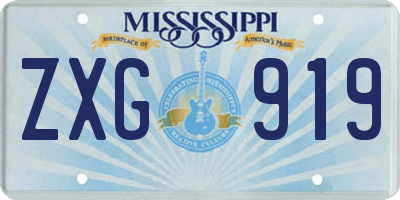 MS license plate ZXG919