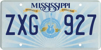 MS license plate ZXG927