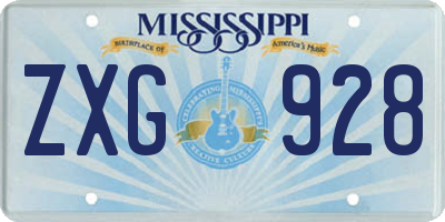 MS license plate ZXG928