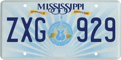 MS license plate ZXG929