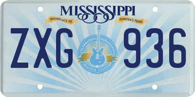 MS license plate ZXG936