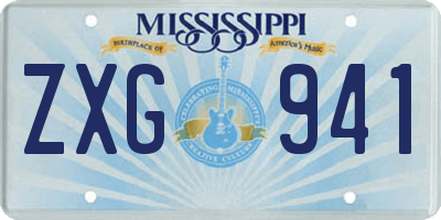 MS license plate ZXG941