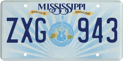 MS license plate ZXG943