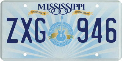 MS license plate ZXG946