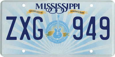 MS license plate ZXG949