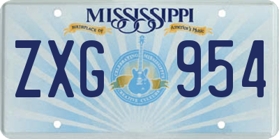 MS license plate ZXG954