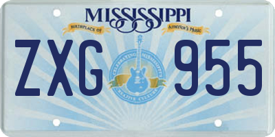 MS license plate ZXG955