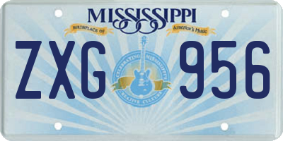 MS license plate ZXG956