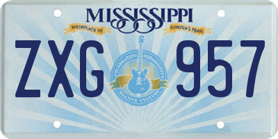 MS license plate ZXG957