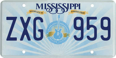 MS license plate ZXG959