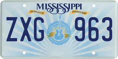 MS license plate ZXG963