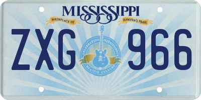 MS license plate ZXG966