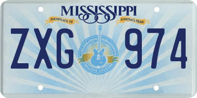 MS license plate ZXG974