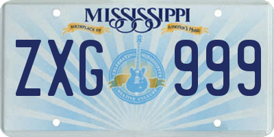 MS license plate ZXG999