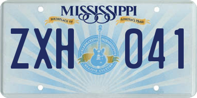 MS license plate ZXH041