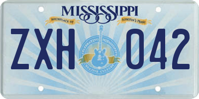 MS license plate ZXH042
