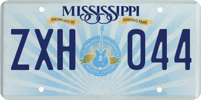 MS license plate ZXH044