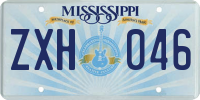 MS license plate ZXH046
