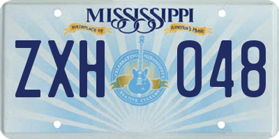 MS license plate ZXH048