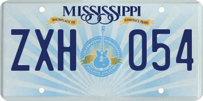 MS license plate ZXH054