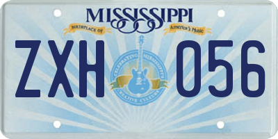 MS license plate ZXH056