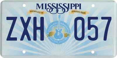 MS license plate ZXH057