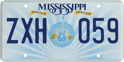 MS license plate ZXH059