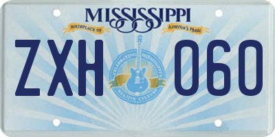 MS license plate ZXH060