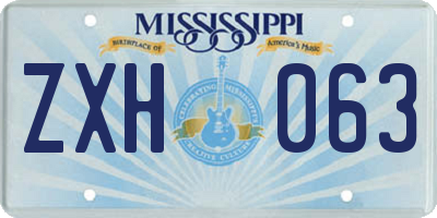 MS license plate ZXH063