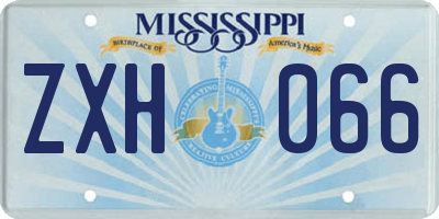 MS license plate ZXH066