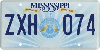 MS license plate ZXH074