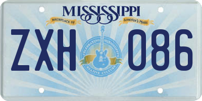 MS license plate ZXH086
