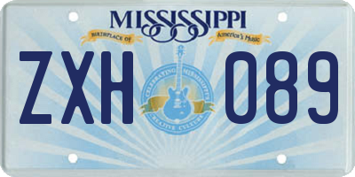 MS license plate ZXH089