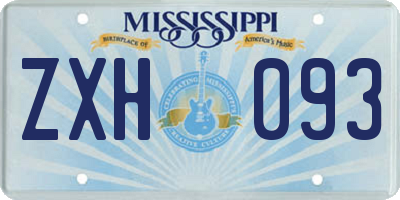MS license plate ZXH093