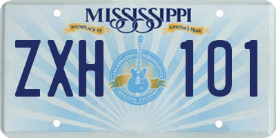 MS license plate ZXH101