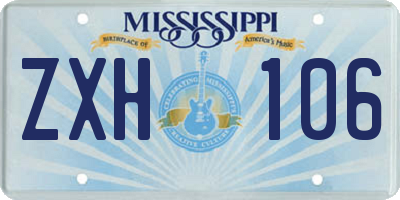 MS license plate ZXH106