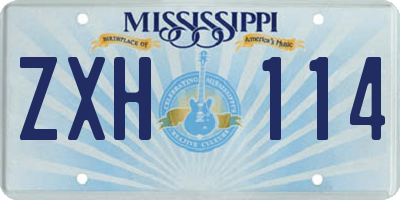 MS license plate ZXH114