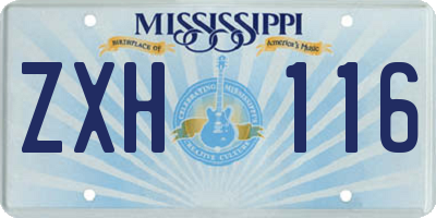 MS license plate ZXH116