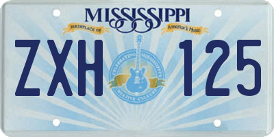 MS license plate ZXH125