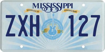 MS license plate ZXH127