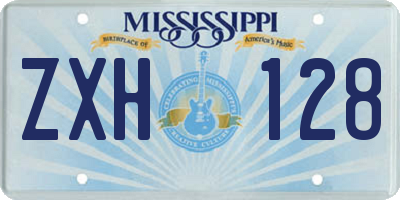 MS license plate ZXH128