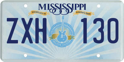 MS license plate ZXH130