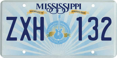 MS license plate ZXH132